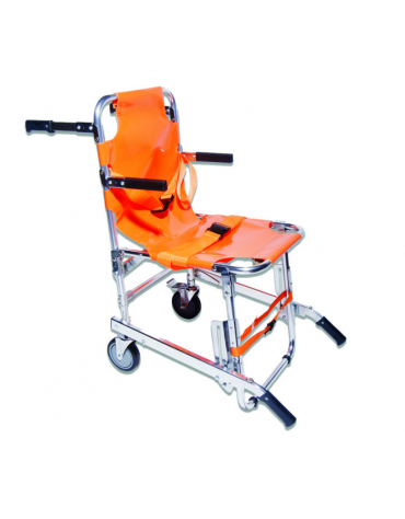 Barella a sedia portantina in alluminio leggero con telo in nylon arancione impermeabile, portata: 150 kg - cm