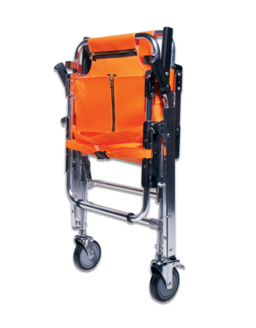 Barella a sedia portantina in alluminio leggero con telo in nylon arancione impermeabile, portata: 150 kg - cm