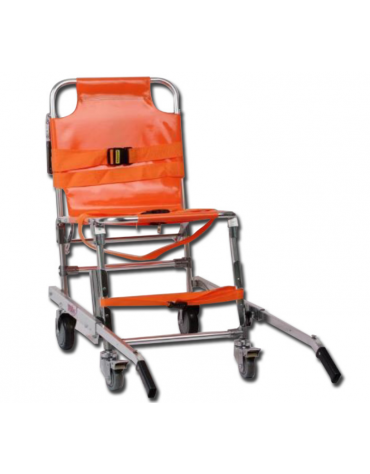 Barella a sedia in alluminio leggero con telo in nylon arancione impermeabile, portata: 150 kg
