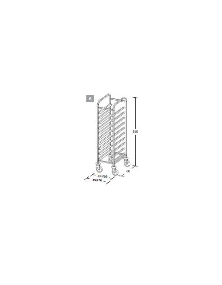 Carrello portavassoi - Portata 10 vassoi GN