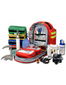 Kit pronto soccorso con zaino Logic 2 - poliestere 600D rosso completo di accessori - cm 40x25x47h