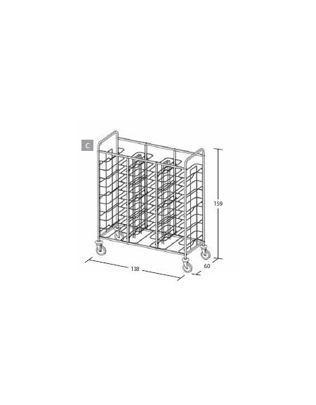 Carrello portavassoi - Portata 30 vassoi UNI