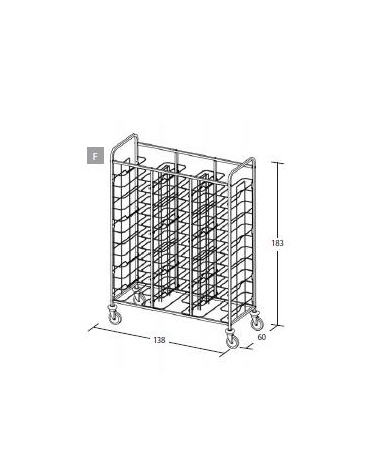 Carrello portavassoi - Portata 36 vassoi UNI