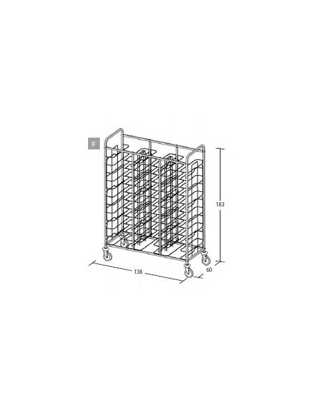 Carrello portavassoi - Portata 36 vassoi UNI