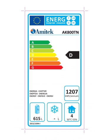 Armadio refrigerato ventilato in acciaio inox per pasticceria  - temp. -2° C/ + 8° C, capacità 733 litri - mm 740x990x2010h