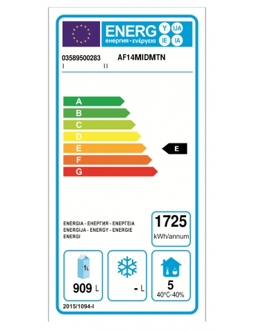 Armadio Refrigerato GN 2/1 monoblocco in Acciaio Inox a temperatura normale per Pesce, con 2 porte 142x80x203h