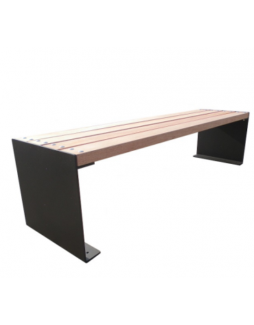 Panchina piana, con seduta in legno di pino e struttura in acciaio zincata e verniciata - cm 180x47x45h