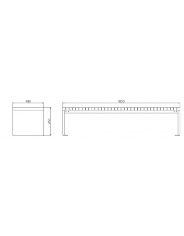 Panchina Porto con schienale, struttura in acciaio zincato e verniciato e doghe in legno di pregio - cm 183x48x45h seduta