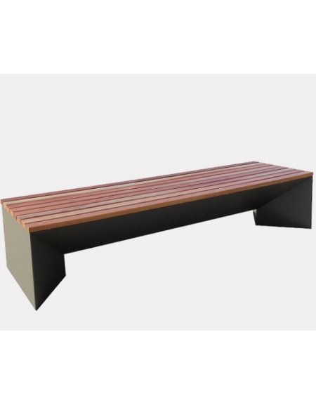 Panchina piana Lipsia con doghe in legno di pregio con finitura zincata verniciata - cm 230x67,5x47h