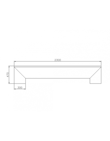 Panchina piana Lipsia con doghe in legno di pregio con finitura zincata verniciata - cm 230x67,5x47h