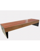 Panchina piana Dresda dal design elegante, con legno di pregio, finitura zincata verniciata - cm 230x67,5x45h