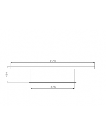 Panchina piana Graz, elegante, con seduta in legno con finitura zincata verniciata - cm 230x55x45h