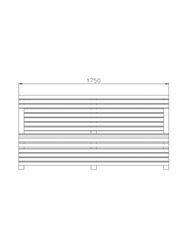 Panchina Diamante con schienale in acciaio zincato e verniciato con legno di pregio - cm 175x66x86,4h