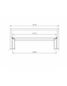 Panchina con seduta in legno e schienale in acciaio zincato e verniciato - cm 187x72x79h