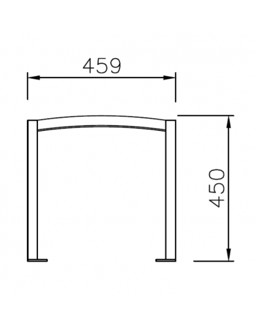 Panchina senza schienale, in acciaio zincato e verniciato, seduta con doghe in legno di pregio - cm 156x45,9x45h