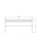 Panchina con schienale in acciaio zincato e verniciato, con legno di pino - cm 180x58x85,4h