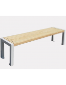 Panchina piana in acciaio e doghe in legno di pino fissate su supporti in piatto - cm 180x45,2x46h