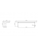 Panchina Florent senza schienale in acciaio e legno - cm 200x64x45h