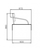 Panchina con schienale, doghe in legno di pino, struttura in acciaio zincato e verniciato e cemento - cm 207,6x67,2x86h