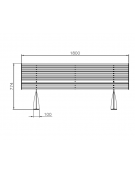 Panchina Garda con schienale realizzata interamente in acciaio inox - cm 180x64,5x7,4h