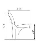 Panchina Garda con schienale realizzata interamente in acciaio inox - cm 180x64,5x7,4h