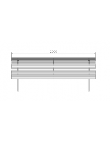 Panchina di particolare forma ergonomica zincata e verniciata - cm 200x75,9x81,1h