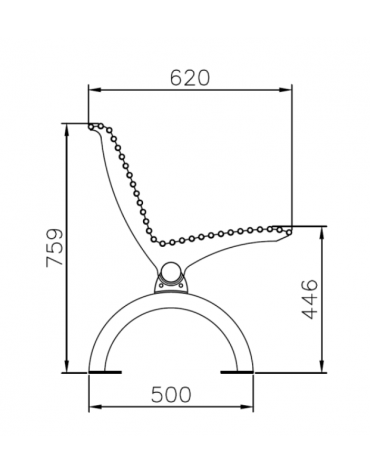 Panchina Rest con schienale, in acciaio inox, seduta e schienale realizzati in tondini - cm 197x62x75,9h