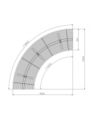 Panchina Rest angolare senza schienale, struttura in acciaio zincato e verniciato - cm 180,9x180,9x42,1h