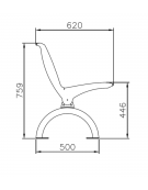 Panchina con schienale, con tubolari collegati tra loro, struttura in acciaio zincato verniciato - cm 198x62x75,9h