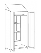 Armadio Portascope per Tiracqua a 2 Ante dim 95x50x215h