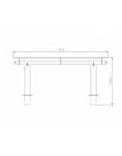 Set composta da tavolo + 2 panchine senza schienale, struttura in acciaio zincato e verniciato - cm 197x80h