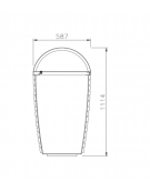 Cestino in acciaio zincato e verniciato con legno di pino. Completo di contenitore interno - cm 58,7x62,5x111,4h