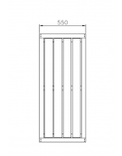 Cestino di forma quadra realizzato in acciaio zincato e verniciato ricoperto da doghe in legno, senza porta - cm 55x55x130h