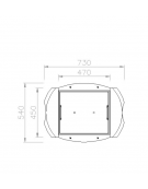 Cestino portarifiuti senza coperchio con listelli in legno e base in cemento cm 73x54x75h