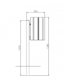 Cestino portarifiuti da inghisare in acciaio zincato a caldo, contenitore ricoperto di doghe in legno di pino - cm 31,5x39x120h