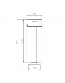 Cestino portarifiuti di forma quadra interamente in lamiera zincata - cm 31,5x31,5x96,4h