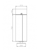 Cestino portarifiuti di forma quadra interamente in lamiera zincata - cm 31,5x31,5x96,4h