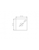 Cestino portarifiuti di forma quadra interamente in lamiera zincata - cm 31,5x31,5x96,4h