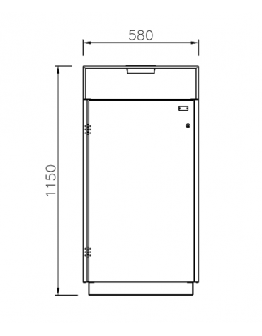 Cestino portarifiuti di forma quadra, in acciaio zincato e verniciato. Con fori per il fissaggio al suolo - cm 58x58x115h