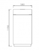 Cestino portarifiuti di forma quadra, in acciaio zincato e verniciato. Con fori per il fissaggio al suolo - cm 58x58x115h