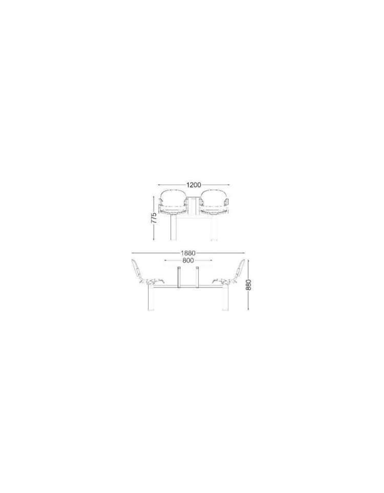 Tavolo per mense Bianco con 4 sedie / cm. L.120x80x75