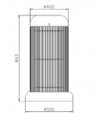 Cestino di forma cilindrica in acciaio zincato e verniciato, con base in cemento - cm Ø 40x89,3h