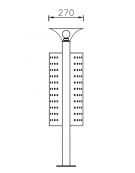 Cestino portarifiuti da tassellare di forma ellittica in acciaio inox - cm 60x27x107,6h