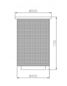 Cestino per la raccolta differenziata diviso in tre settori, in acciaio zincato e verniciato - cm 161,5x57x84,8h