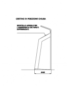 Cestino per la raccolta differenziata per toner, colore giallo, in acciaio da tassellare - cm 444x40,5x118h