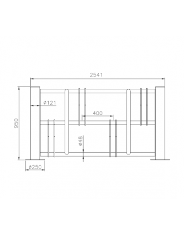 Portabici a 6 posti con elementi reggi-ruota alternati alto-basso in acciaio zincato e verniciato - cm 254,1x85x95h