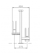 Portabici alto-basso realizzato in acciaio zincato e verniciato. Da inghisare - cm 49,4x97x4x97,9h