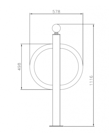 Portabici singolo realizzato in acciaio zincato e verniciato. Da tassellare - cm 57,8x111,6h