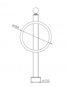 Portabici singolo realizzato in acciaio zincato e verniciato. Da inghisare - cm Ø49,8x111,6h