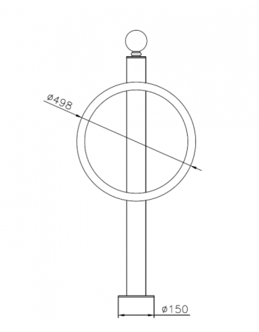 Portabici singolo realizzato in acciaio zincato e verniciato. Da inghisare - cm Ø49,8x111,6h